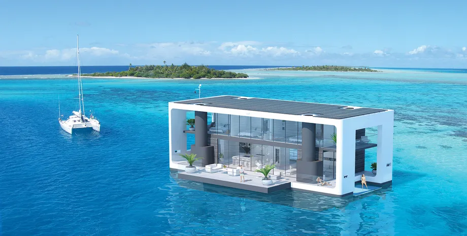 飘在水中，可自给自足的“水上度假屋”，给未来建筑造势
