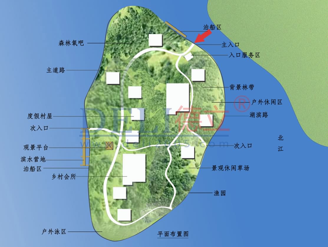 岛屿设计平面图手绘图片